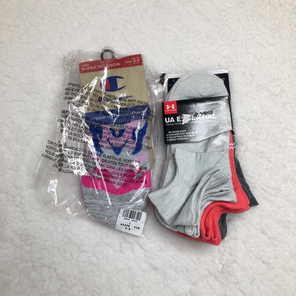 9 pairs Under Armour and Champion socks bundle
